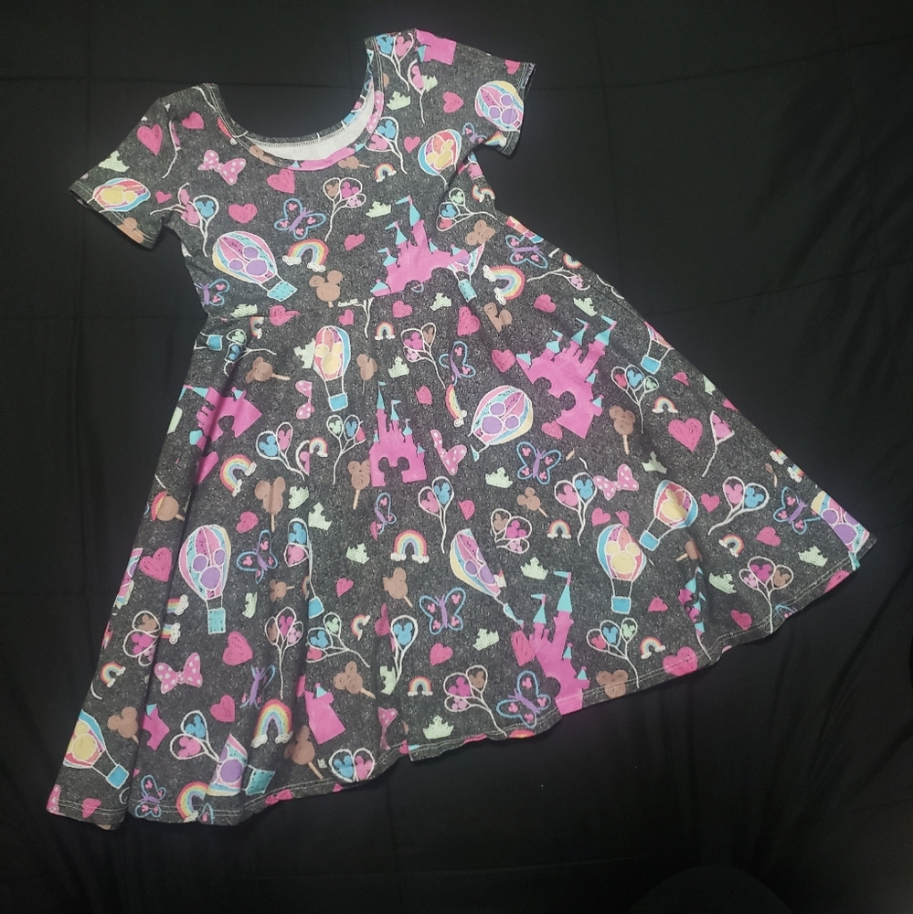 Wild Rich Kids (EUC) Disney Girls Colorful "Chalk" Twirl Dress Size 9/10 - Picture 3 of 6
